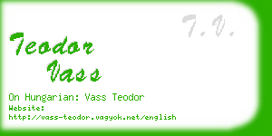 teodor vass business card